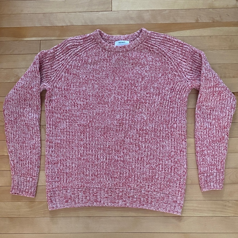 Old Navy Men's Red Marled Crewneck Sweater